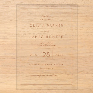 Faire invitation de mariage minimaliste pêche élég