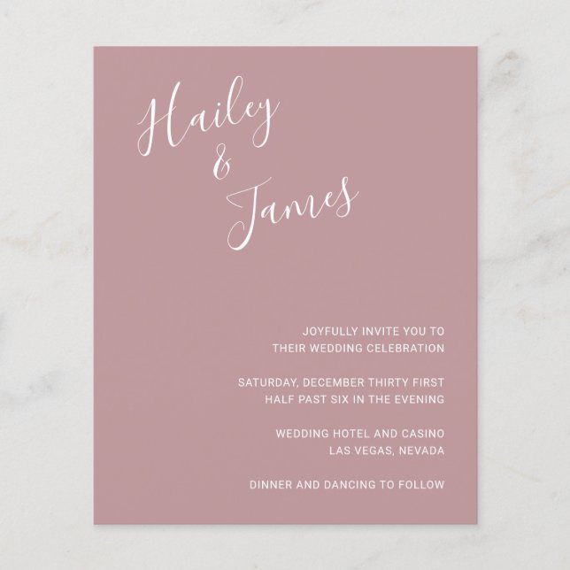 Faire invitation de mariage moderne et économique  (Devant)