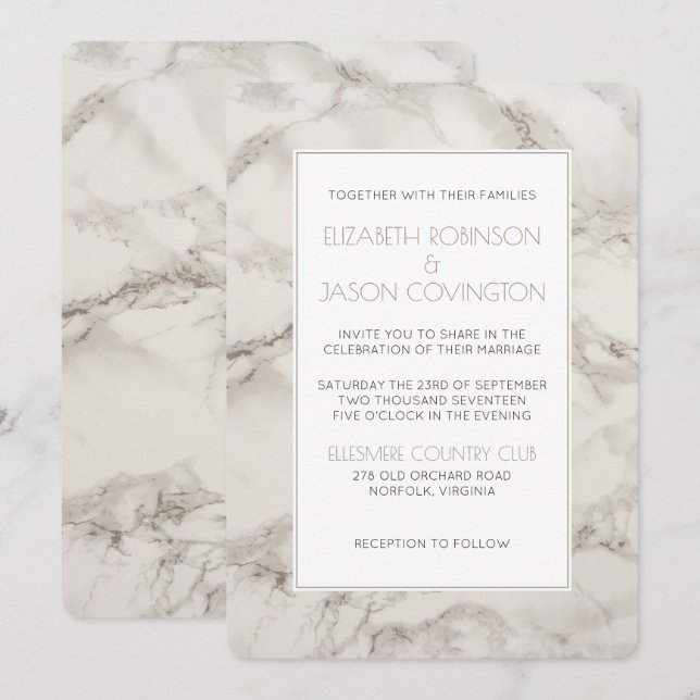 Faire Invitation de Mariage Moderne et Élégante en (Devant / Derrière)