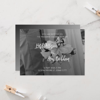 Faire invitation de mariage noir et blanc