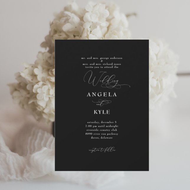 Faire invitation de mariage noir et blanc II (Créateur téléchargé)