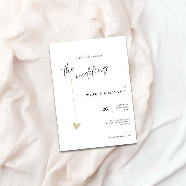 Faire invitation de mariage noir et or (Elegant The Wedding Invitation)