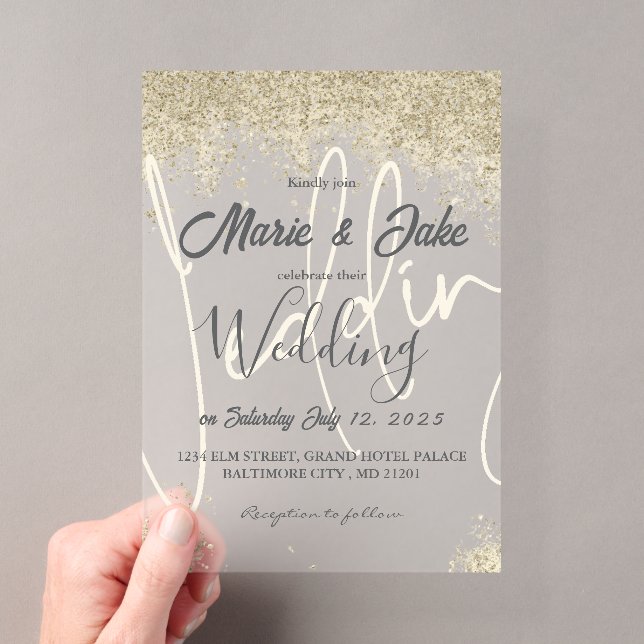 Faire invitation de mariage noir et or (In situ (ordinateur de poche))