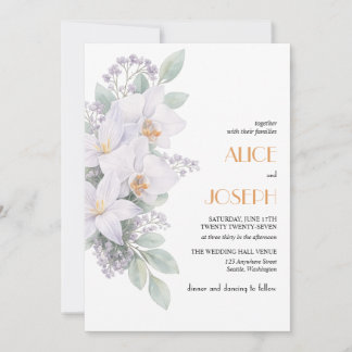 Faire invitation de mariage Orchidée élégante avec