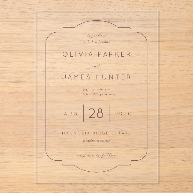 Faire Invitation de Mariage Ornée Beige (Recto)