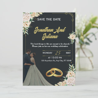 Faire invitation de mariage personnalisée florale 