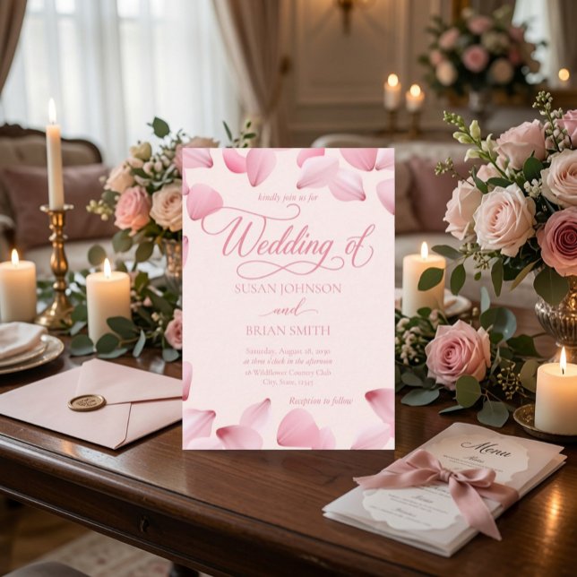 Faire invitation de mariage photo avec pétales de  (Créateur téléchargé)