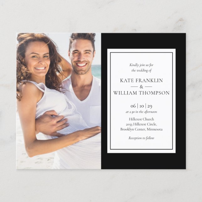 Faire Invitation de Mariage Photo Classique Tout C (Devant)