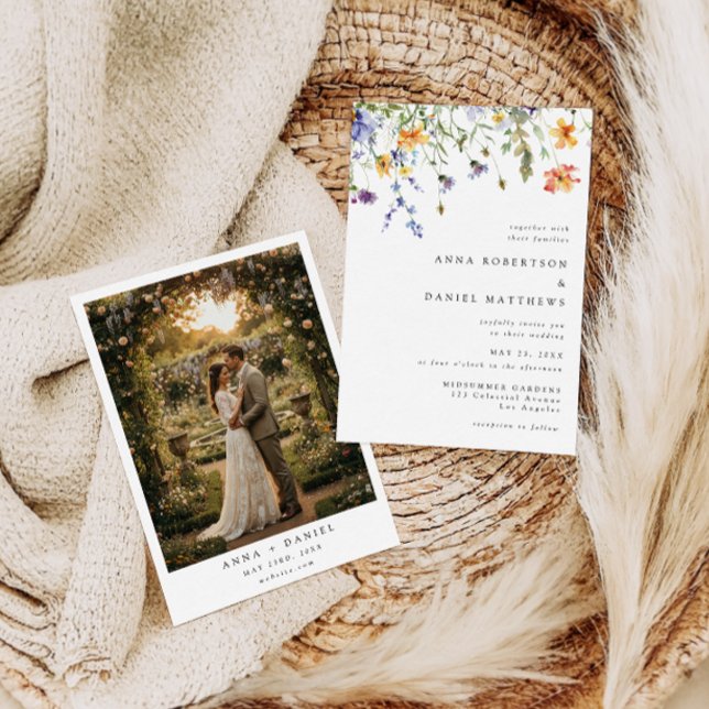 Faire invitation de mariage photo de fleur sauvage (Créateur téléchargé)