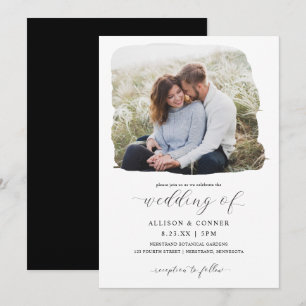 Faire invitation de mariage photo romantique écrit