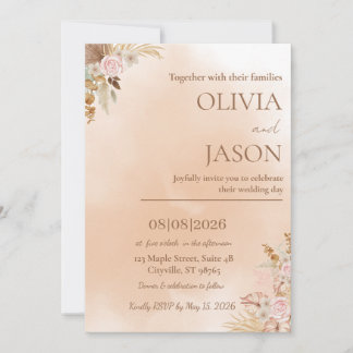 Faire invitation de mariage romantique