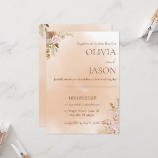 Faire invitation de mariage romantique