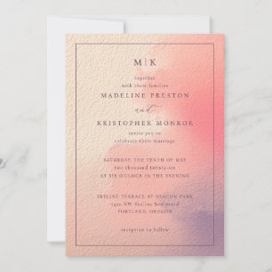 Faire invitation de mariage rose pêche élégant