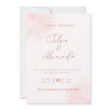 🌸 Faire invitation de mariage rose poudré romanti