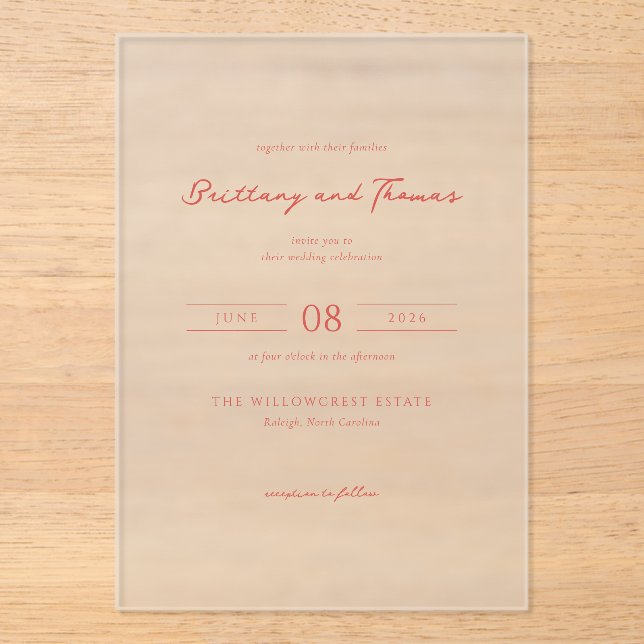 Faire invitation de mariage rose tendre (Recto)