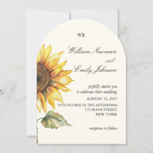 Faire invitation de mariage rustique au tournesol