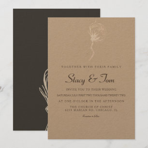 Faire invitation de mariage rustique en coton élég