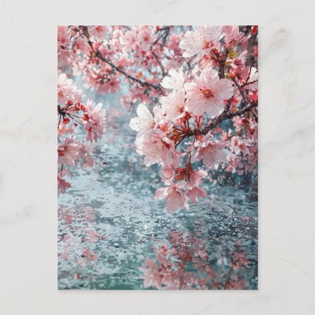 Faire invitation de mariage Sakura sur l'eau - Sér (Devant)