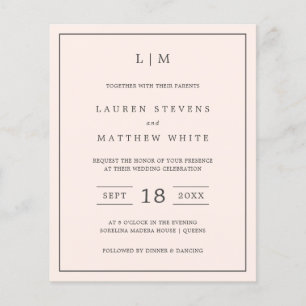 Faire invitation de mariage simple avec monogramme