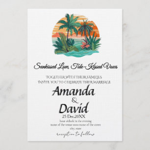 Faire invitation de mariage sur la plage au bord d