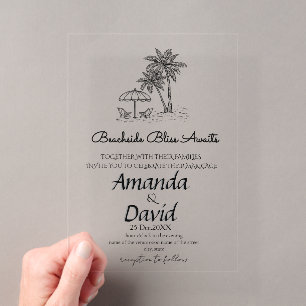 Faire invitation de mariage sur la plage au bord d