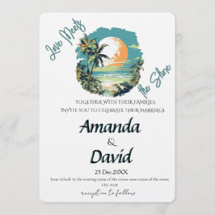 Faire invitation de mariage sur la plage au bord d