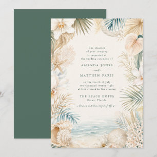 Faire invitation de mariage sur la plage côtière
