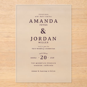 Faire invitation de mariage typographique noir