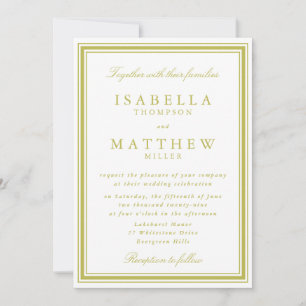 Faire invitation de mariage vert citron avec bordu