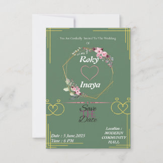 Faire invitation de mariage vert clair