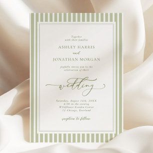Faire invitation de mariage vert olive