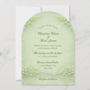 Faire invitation de mariage vert tendre en arc