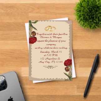 Faire invitation de mariage vintage