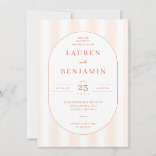Faire invitation de mariage vintage pêche élégant