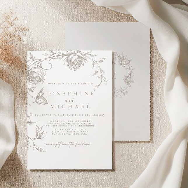 Faire invitation de mariage vintage sépia (Créateur téléchargé)