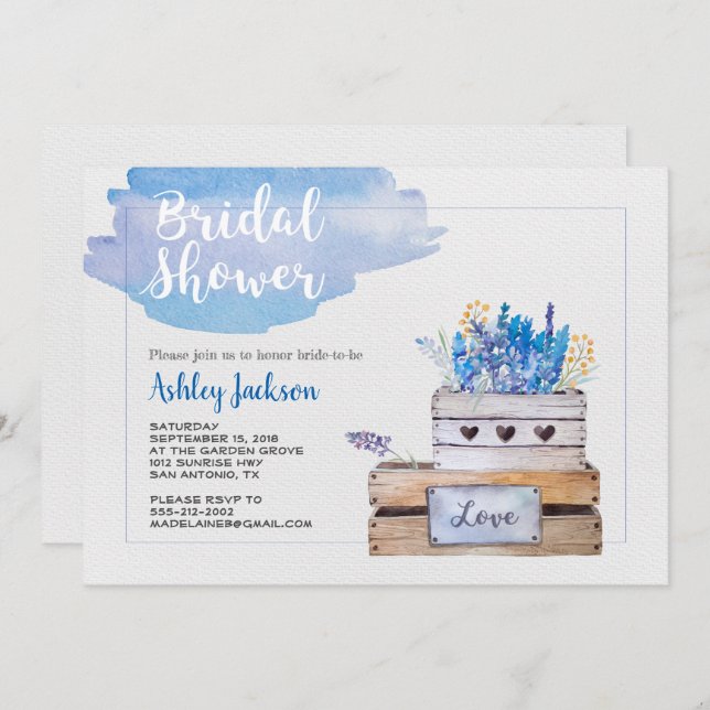 Faire invitation de noces rustique (Devant / Derrière)