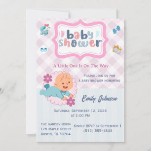 Faire invitation pour Baby Shower - Bleu et Rose