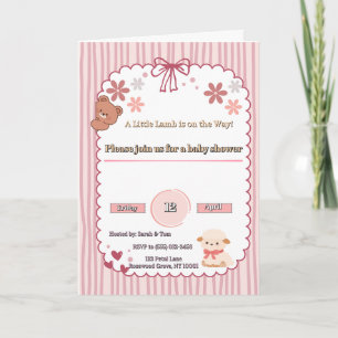 Faire invitation pour Baby Shower Rose Lamb et Our