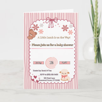 Faire invitation pour Baby Shower Rose Lamb et Our
