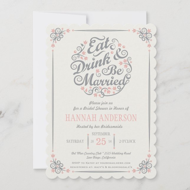 Faire la fête et être marié Invitation pour une fê (Devant)