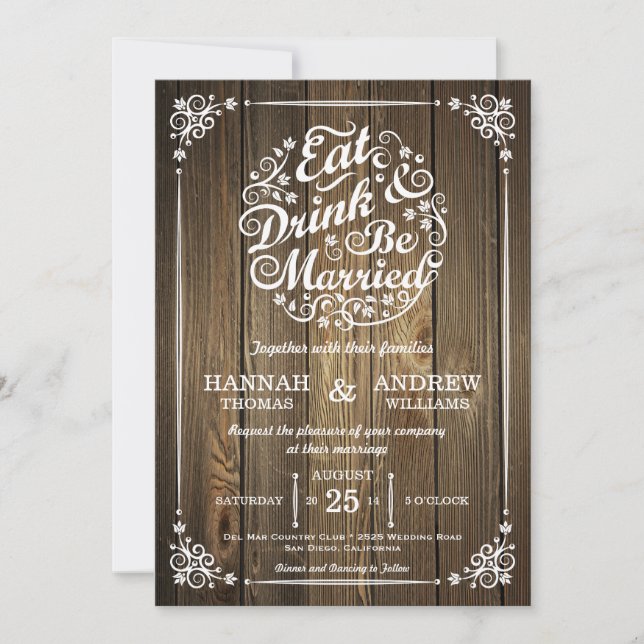 Faire la fête et être mariés Faire-part de mariage (Devant)
