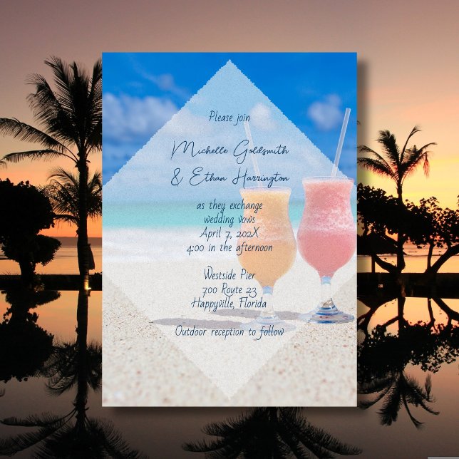 Faire la fête sur la plage - Invitation de mariage (Créateur téléchargé)