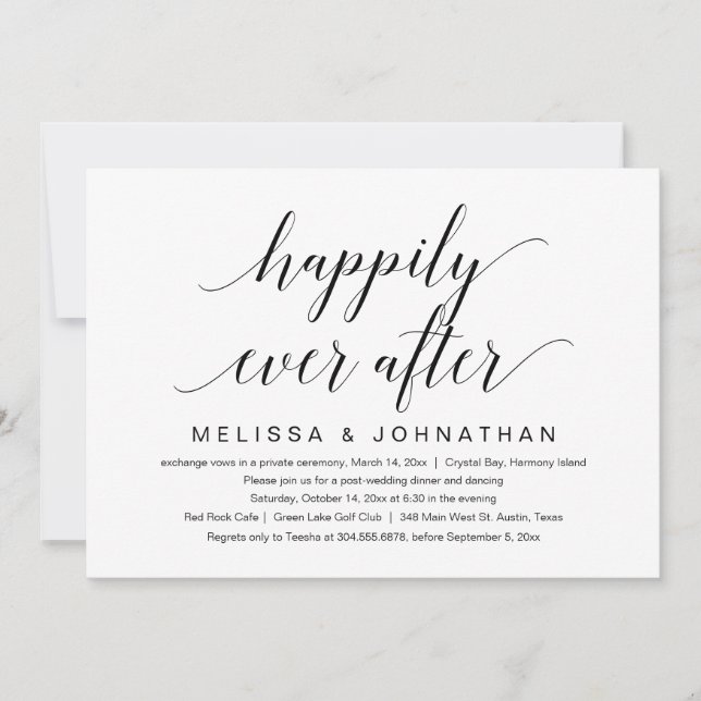 Faire Mariage Elopement Fête Invitation (Devant)