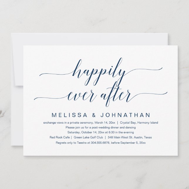 Faire Mariage Elopement Invitation De Fête (Devant)