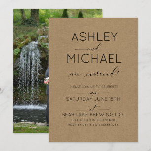 Faire Mariage Kraft Photo Invitation de Fête de Ma