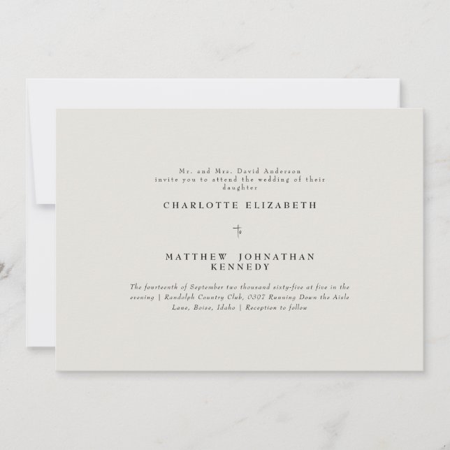 Faire Mariée Parents Invitation de mariage simple  (Devant)