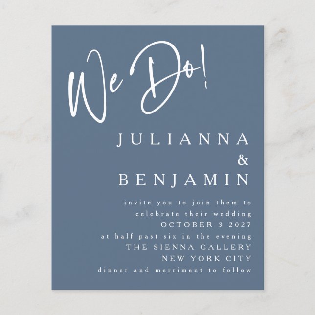 Faire-Notre-Élégante Carte d'Invitation de Mariage (Devant)