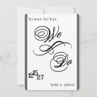 Faire-Nous, Invitation de Mariage Noir et Blanc