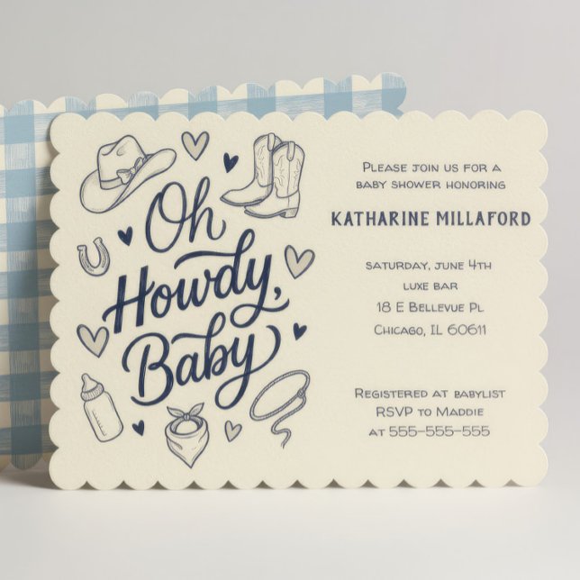 Faire Oh Howdy Cowboy Invitation Baby Shower Weste (Créateur téléchargé)