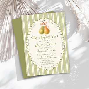 Faire paire Poire Verte Invitation de mariage